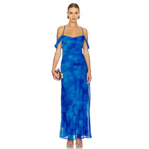 Runaway The Label Lavoni Maxi Dress Ramona Blue size XS